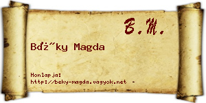 Béky Magda névjegykártya